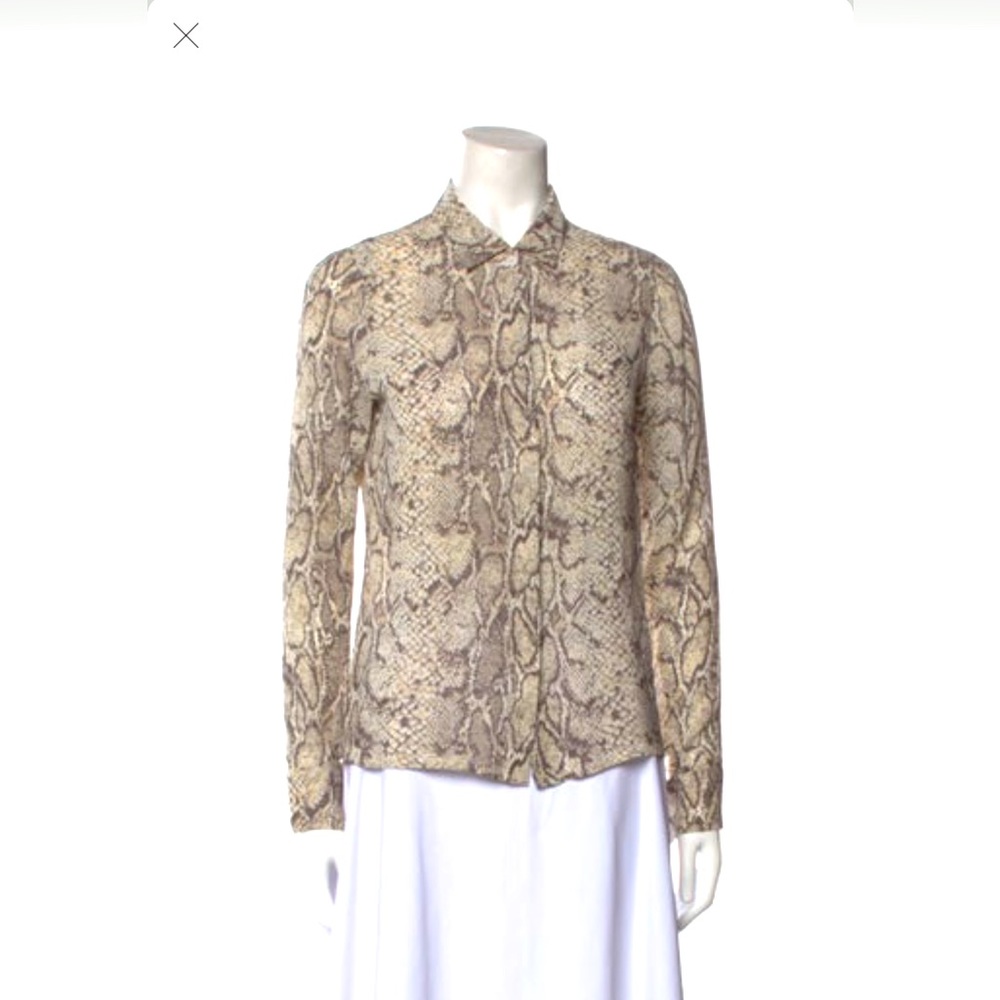 Reformation Snakeskin Print Button Up - Xs - image 1